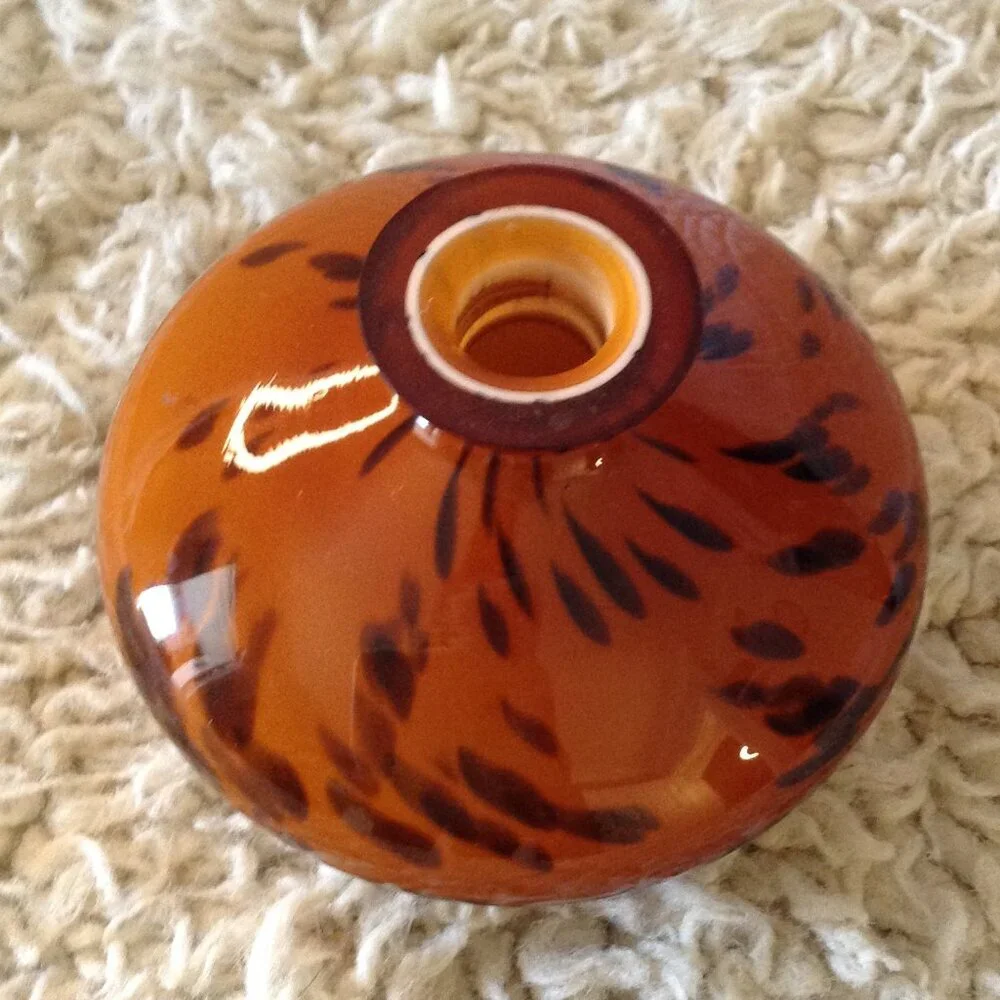 Squat Body Luster Glass Bud Vase Similar - Murano Polished Pontil Scar Art Glass
